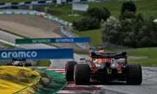 Thumbnail for article: "Broken off piece of front wing Verstappen was stuck in bargeboard"