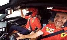 Thumbnail for article: Leclerc doodsbang als geblinddoekte passagier, Vettel moet vooral lachen
