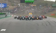 Thumbnail for article: CHOAS bij start in Portugal; Verstappen tikt Perez van de baan!