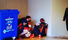 Thumbnail for article: Max Verstappen sulks in corner and is comforted by Red Bull staff 