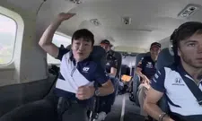 Thumbnail for article: Unique video from Red Bull: Verstappen drives a truck and terrified Tsunoda