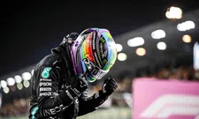 Thumbnail for article: Hamilton retains rainbow helmet: 'Would like to know what's going on here'