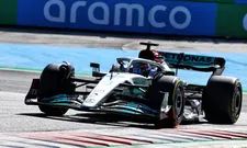 Thumbnail for article: Russell receives time penalty for causing collision with Perez