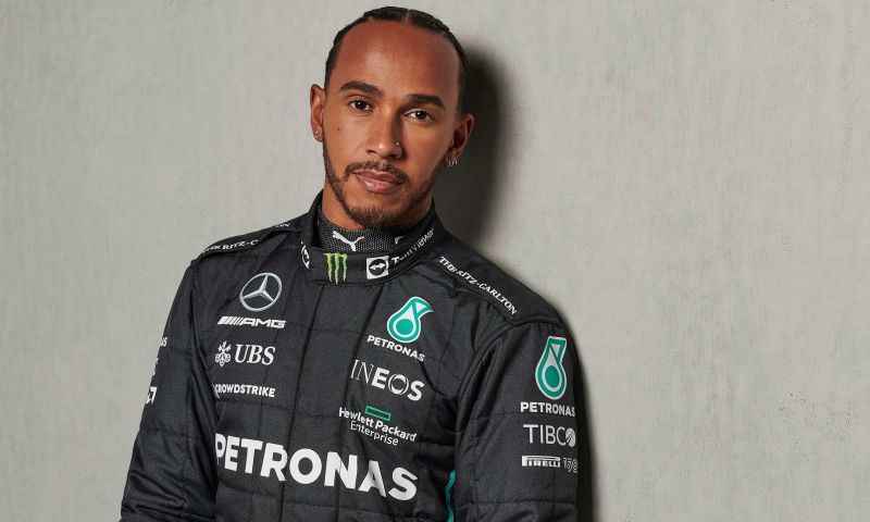 Hamilton over Mercedes W14