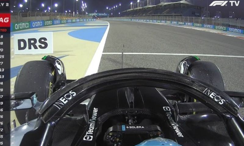 Russell causes red flag during 2023 test day bahrain