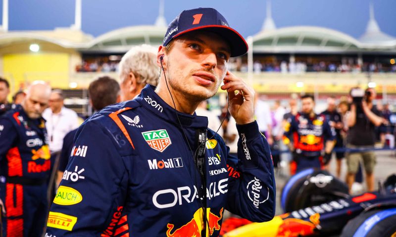 Verstappen's reaction after win in bahrain 2023