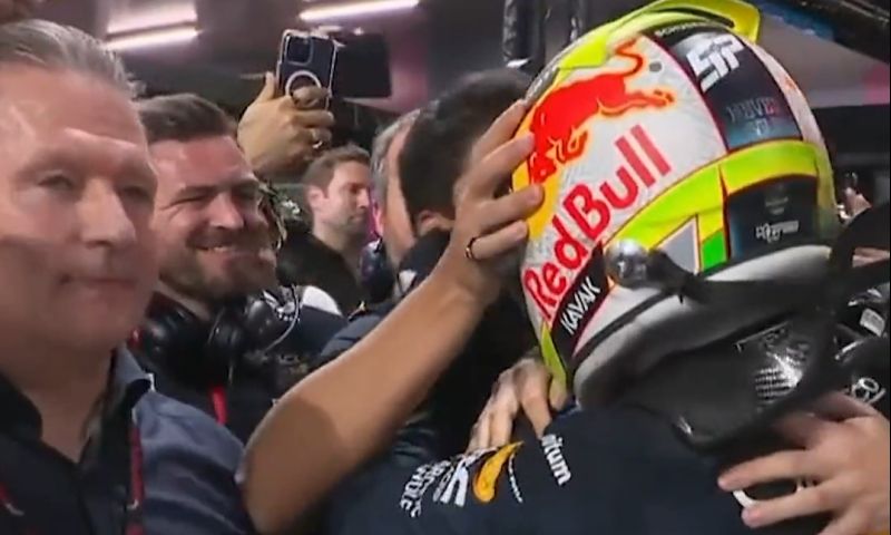 jos verstappen does not celebrate perez party