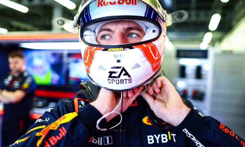 reaction verstappen after sprint shoot out baku 2023