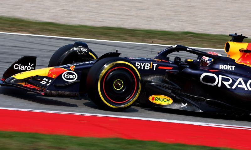 Max Verstappen claims top spot in FP2 in Spain