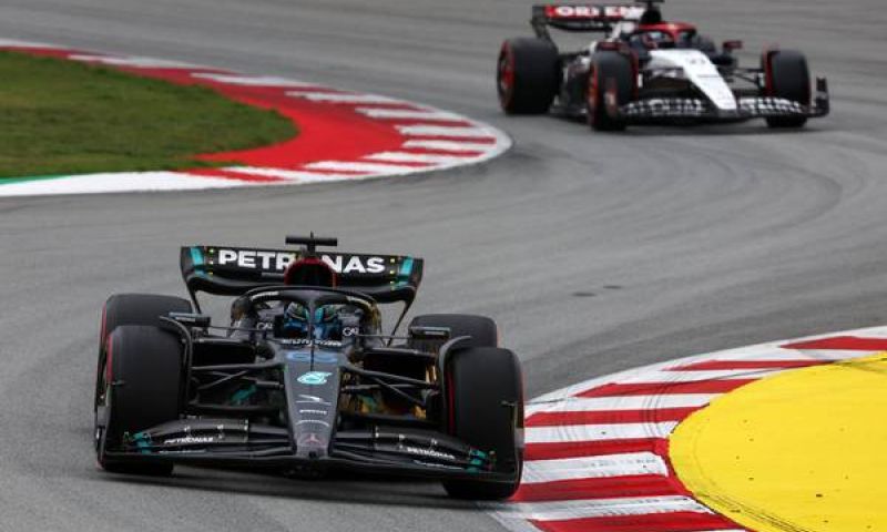 Russell reacts to crash with Mercedes teammate Hamilton in Spain