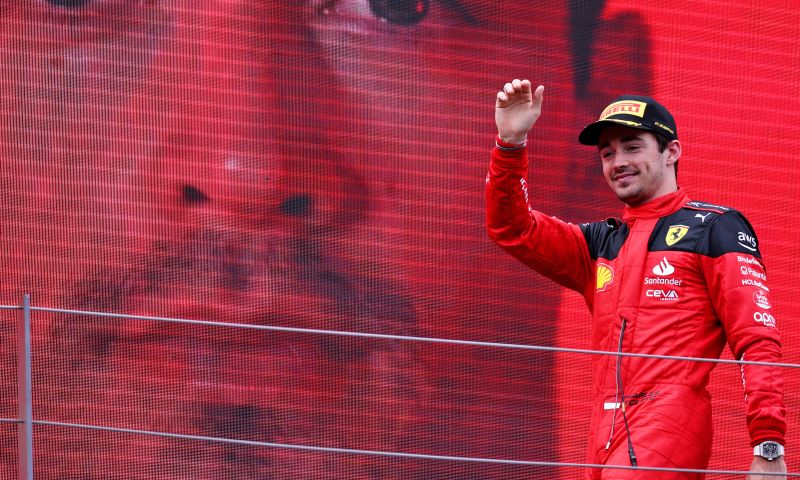 Charles leclerc over podium in austria