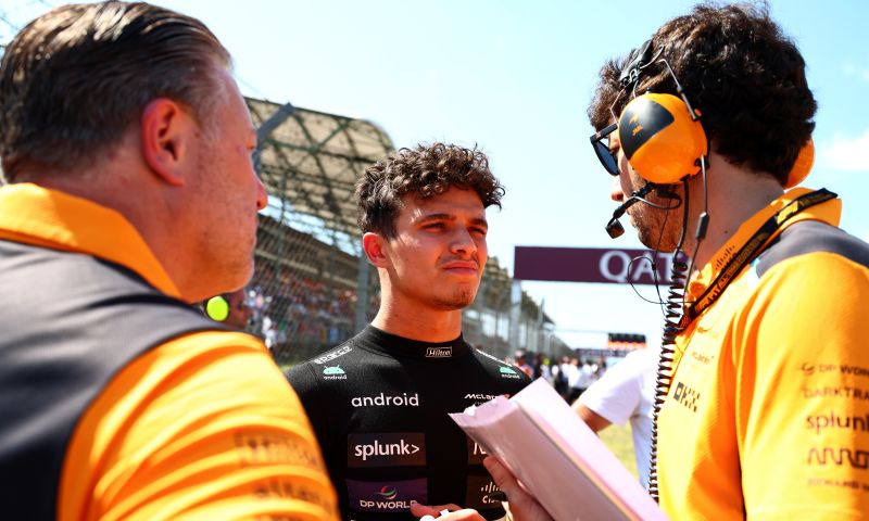 Lando Norris auf dem Podium beim Großen Preis von Ungarn 2023