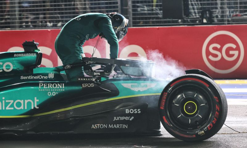 Stroll, tras accidente en la Q1 del GP Singapur 2023 de F1