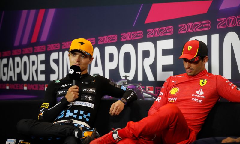 Norris en su intento de victoria en el Gran Premio de Singapur 2023 F1 .es