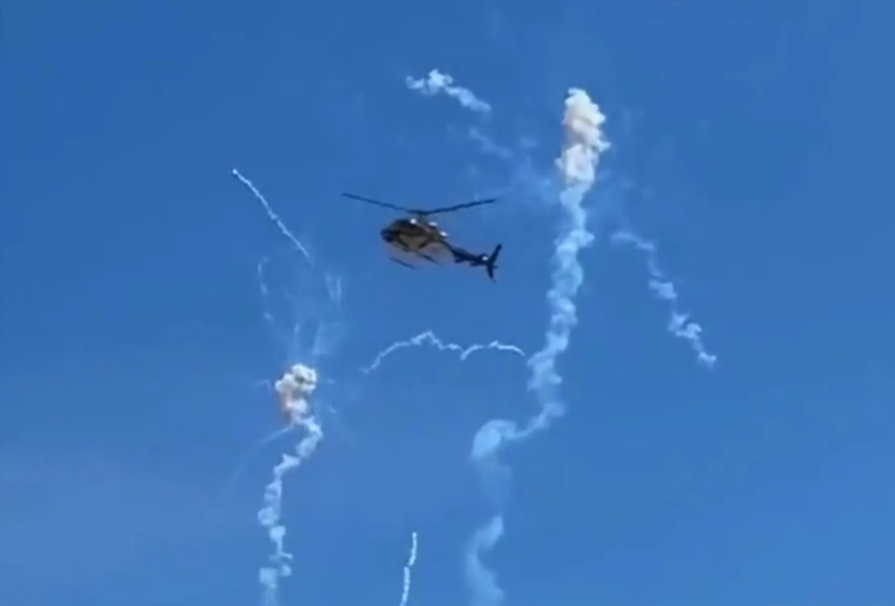  F1 helicopter only just managed to avoid fireworks over COTA