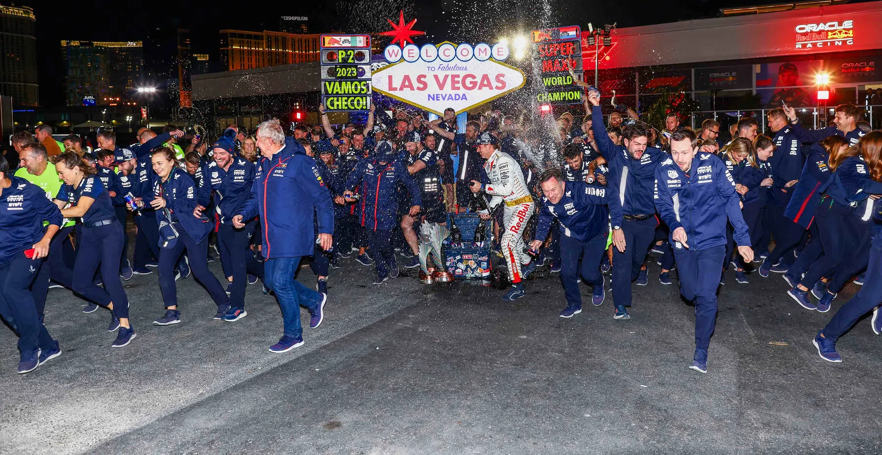 Red Bull celebrates double podium Verstappen and Perez GP Las Vegas