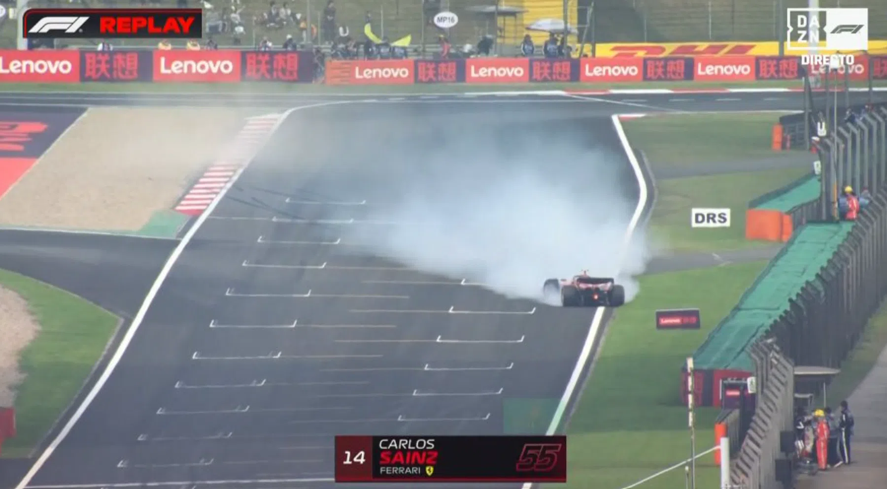 drapeau rouge en qualification chine par carlos sainz