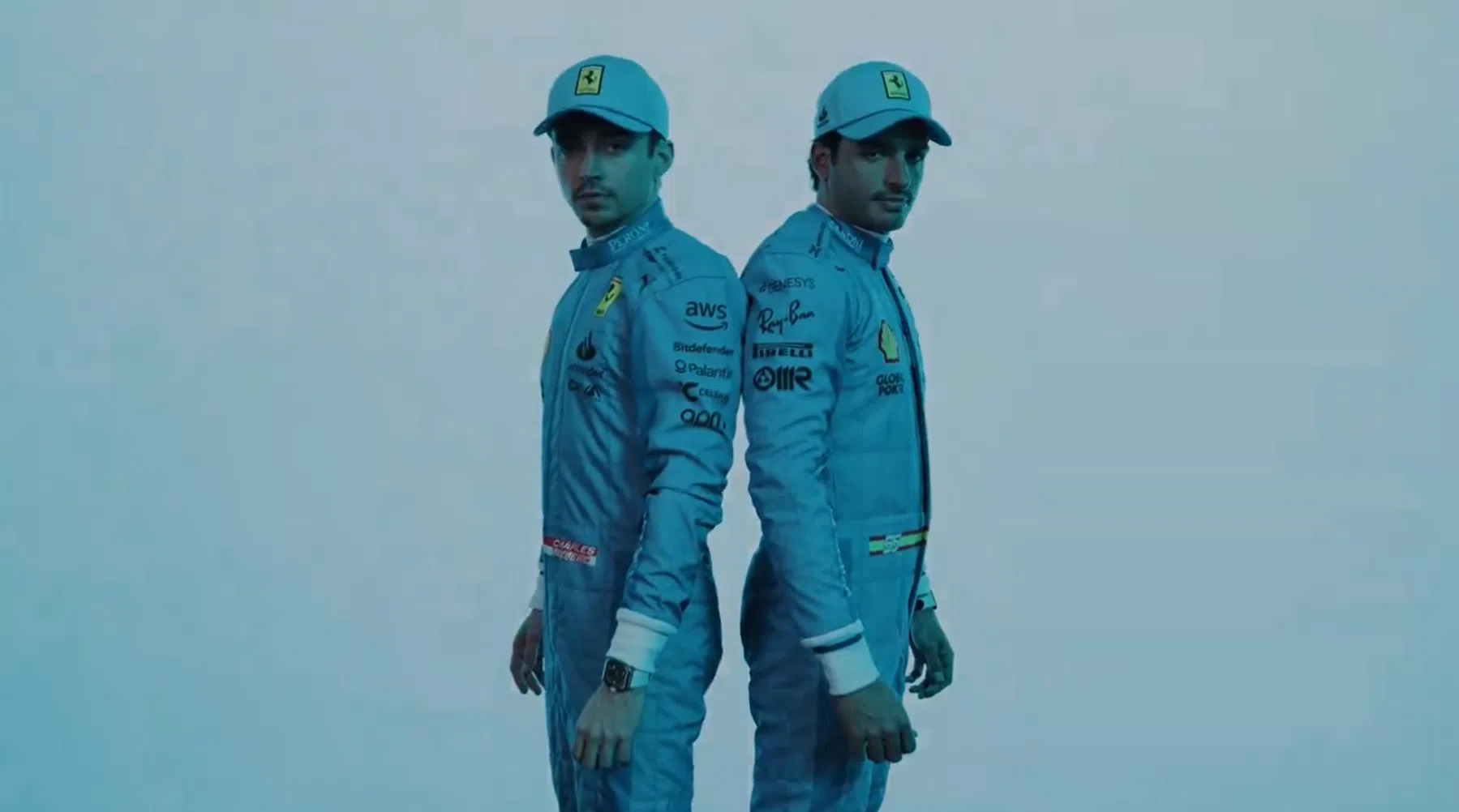 special blue racing overalls in Miami for ferrari