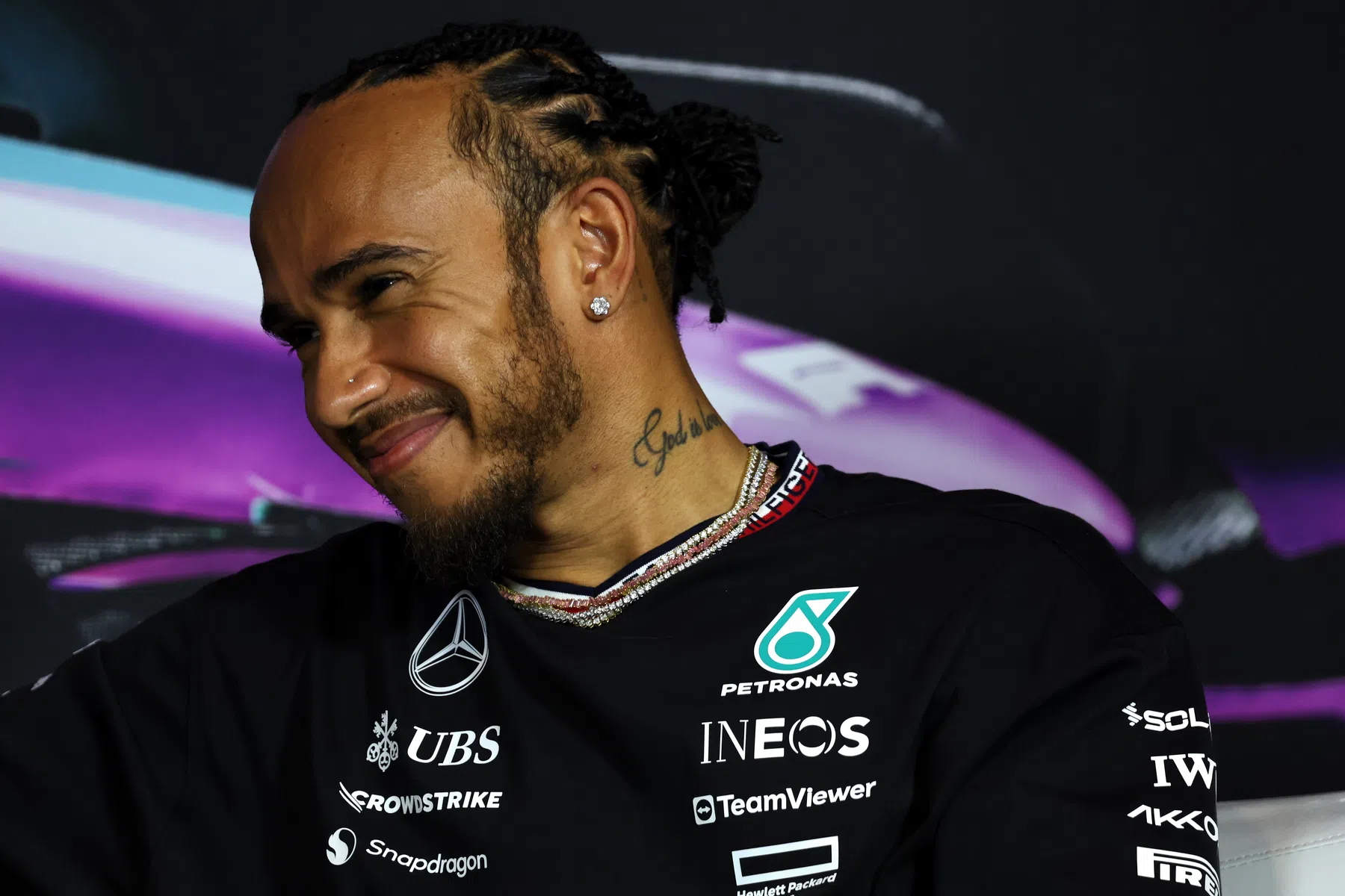 Hamilton on making contact with Ferrari