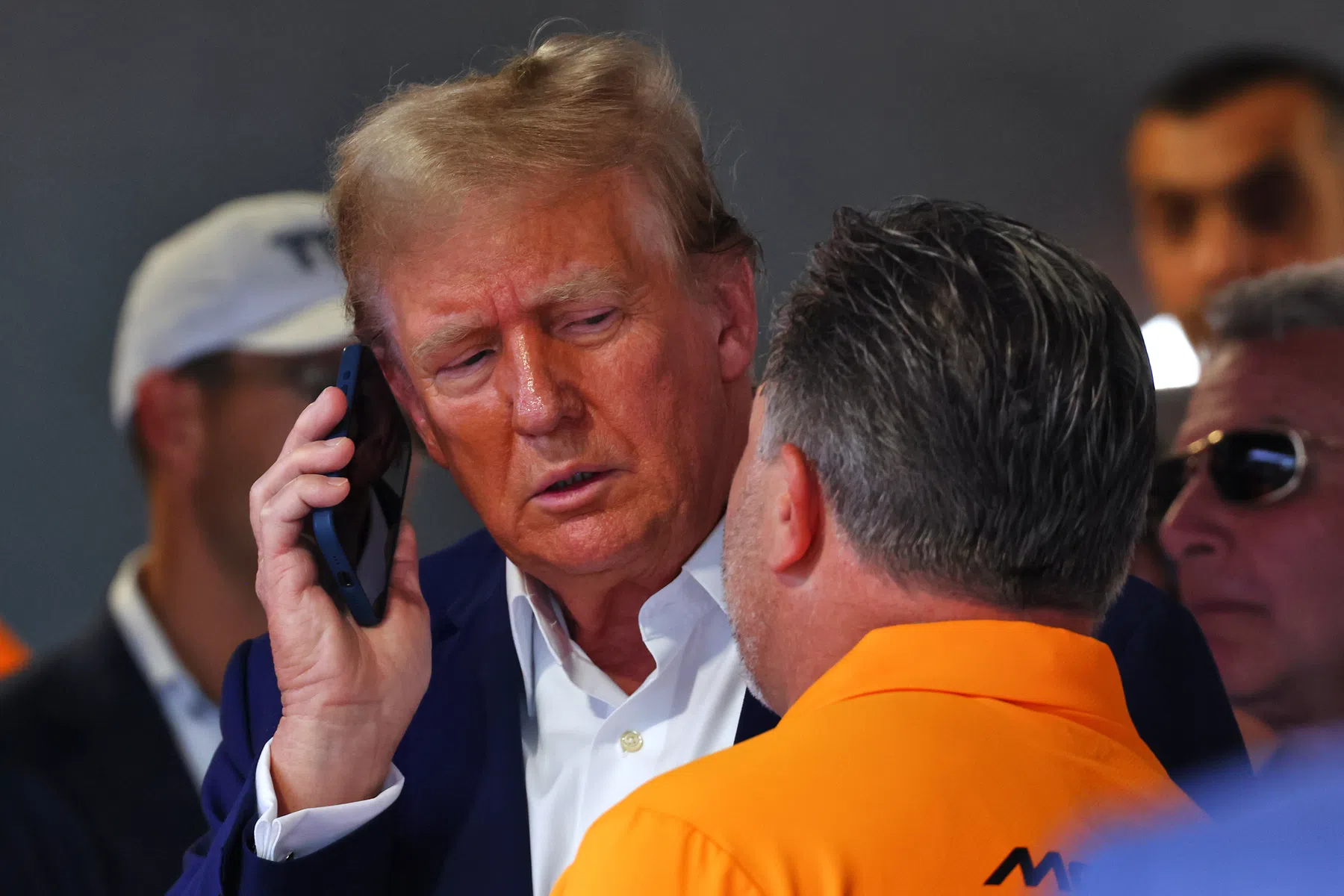Donald Trump visits McLaren garage in Miami