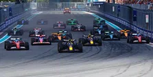 Thumbnail for article: Perez torpedeert Verstappen op een haar na bij start GP Miami