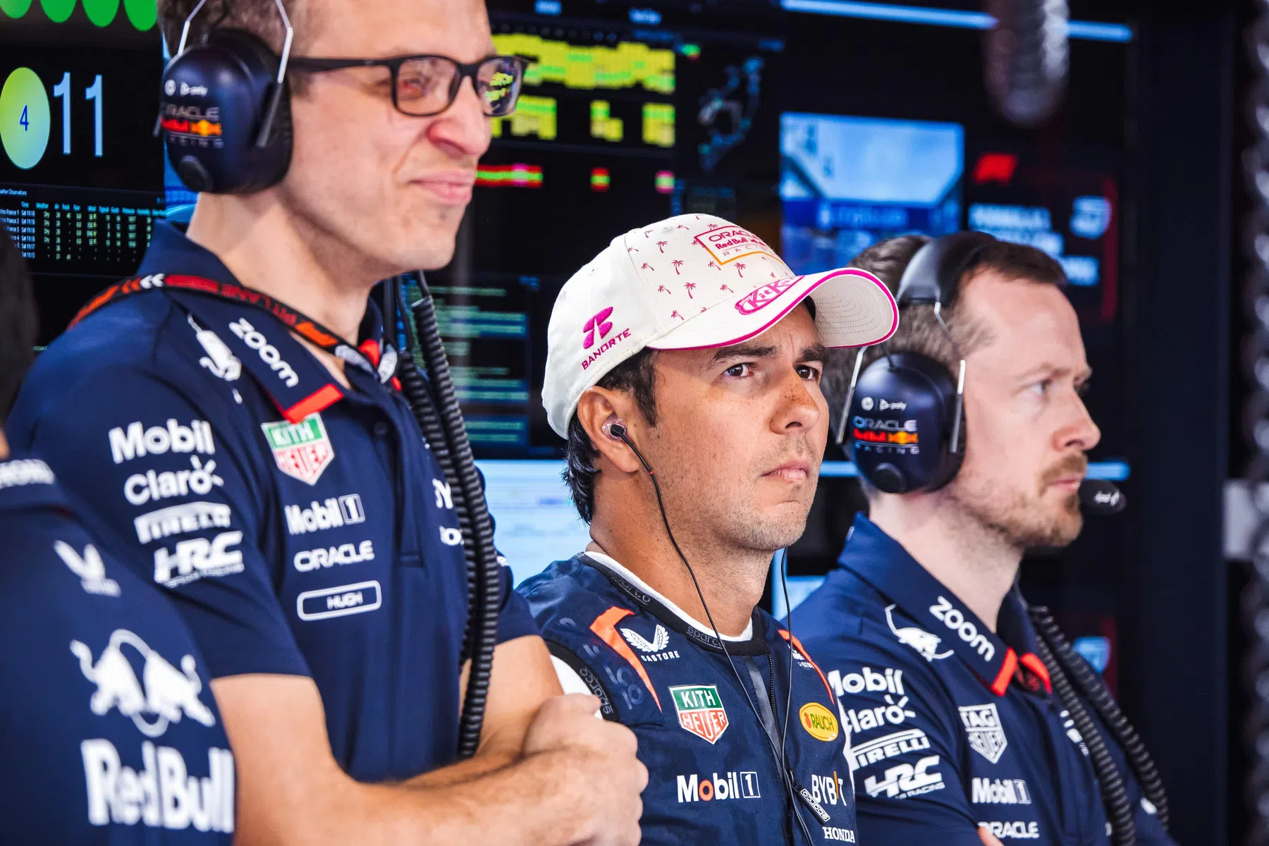 Perez reacts shocked after nearly tackling Verstappen in Miami