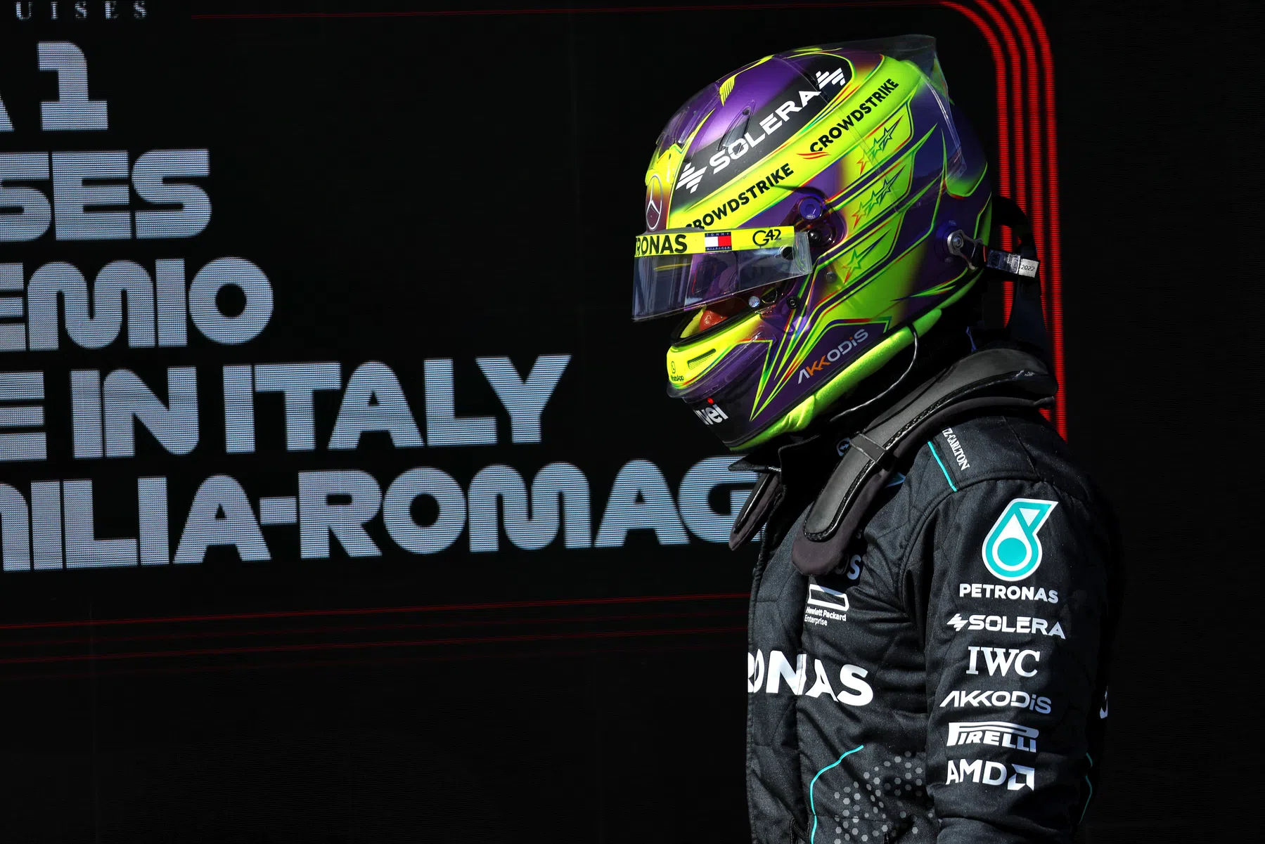 Lewis Hamilton tras la clasificación en Imola