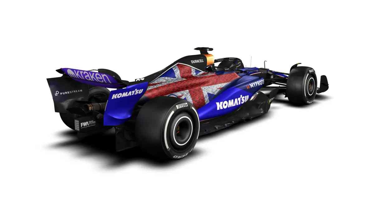Williams rijdt in Silverstone met speciale livery