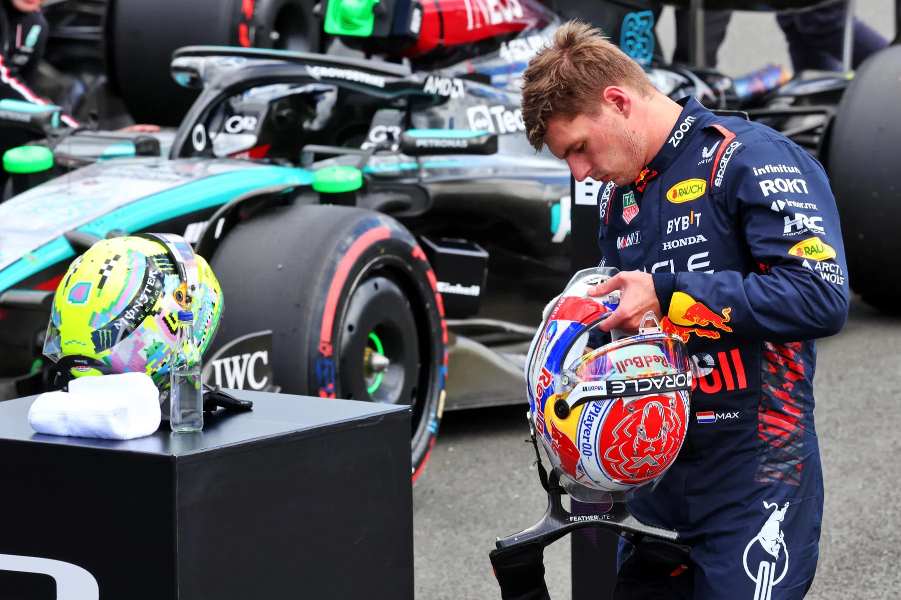 Reacción de Verstappen tras la clasificación del GP de Gran Bretaña en Silverstone