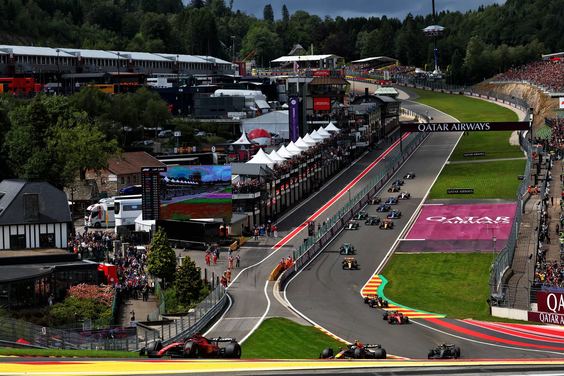 Pilotos de F1 no circuito de Spa-Francorchamps