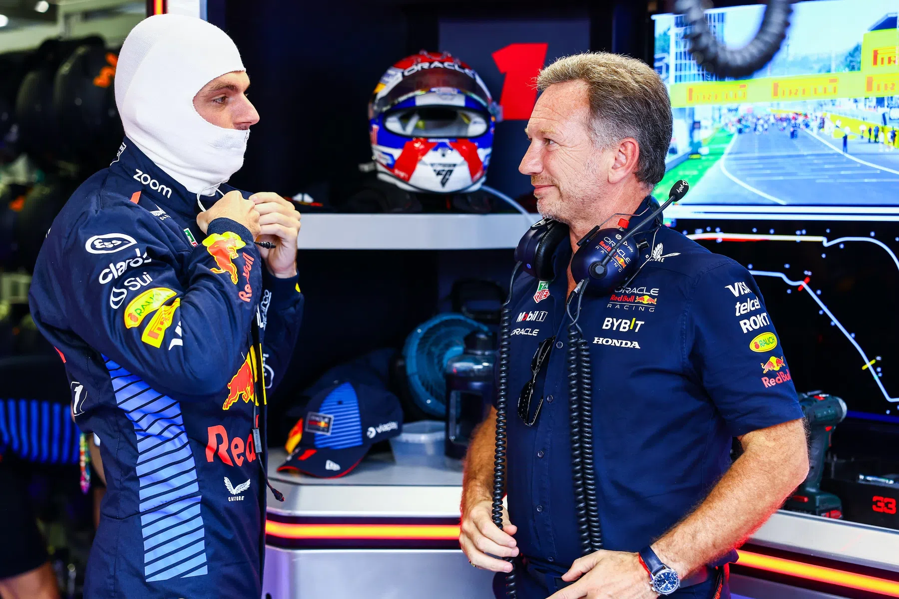 Christian Horner tras el Gran Premio de Italia de F1 con Max Verstappen