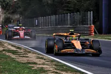 Bizarre moment in Italian GP: Norris locks up and nudges pit bollard