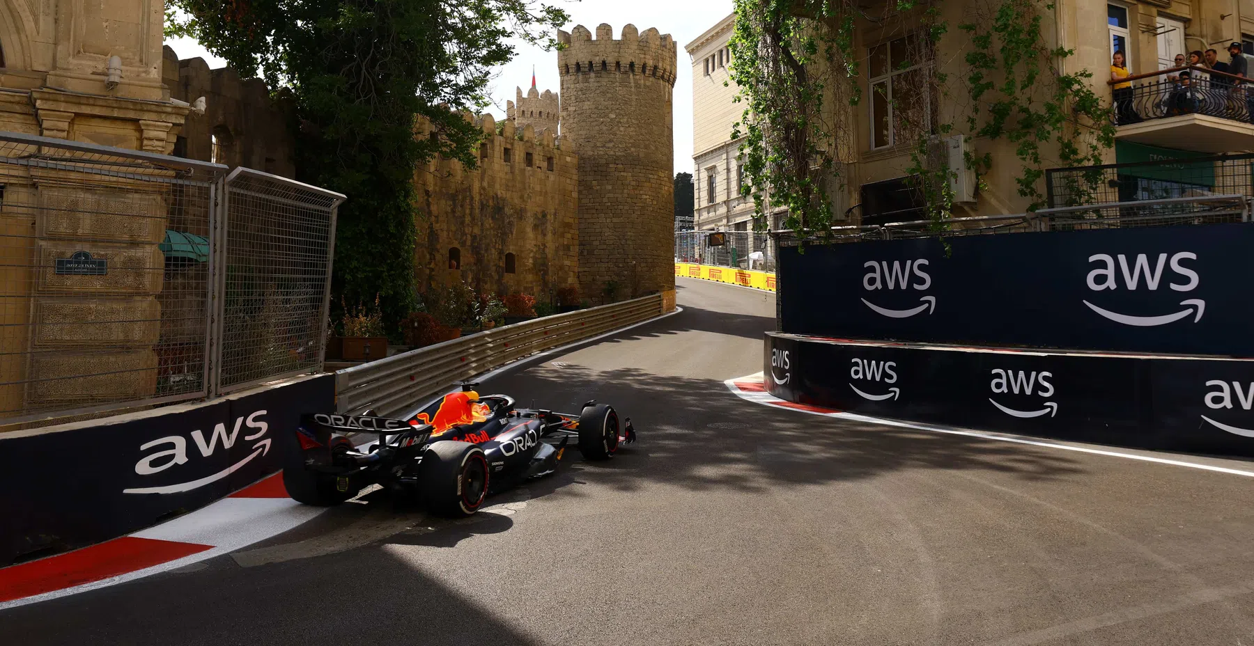 Max Verstappen near crash with his Red Bull in FP2