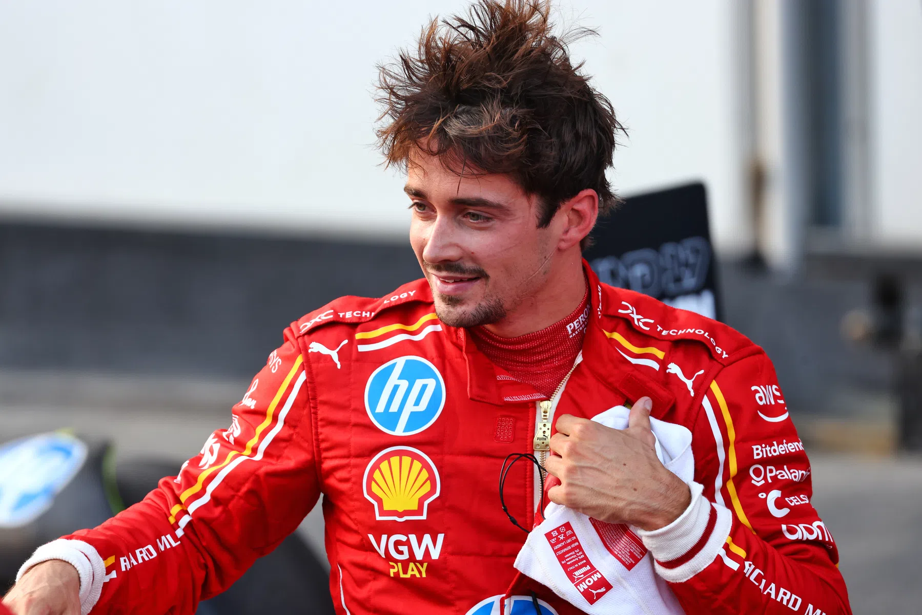 charles leclerc glad that carlos sainz is not starting second in baku f1