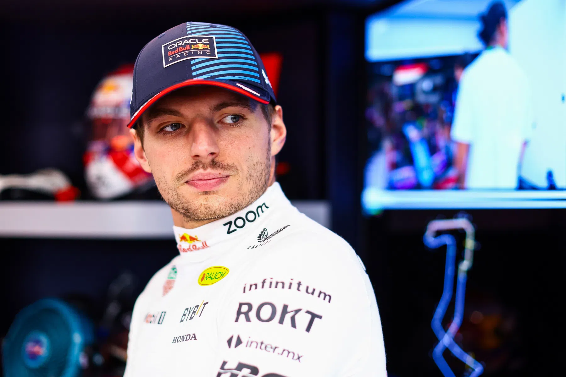 F1 startopstelling GP Singapore met Max Verstappen