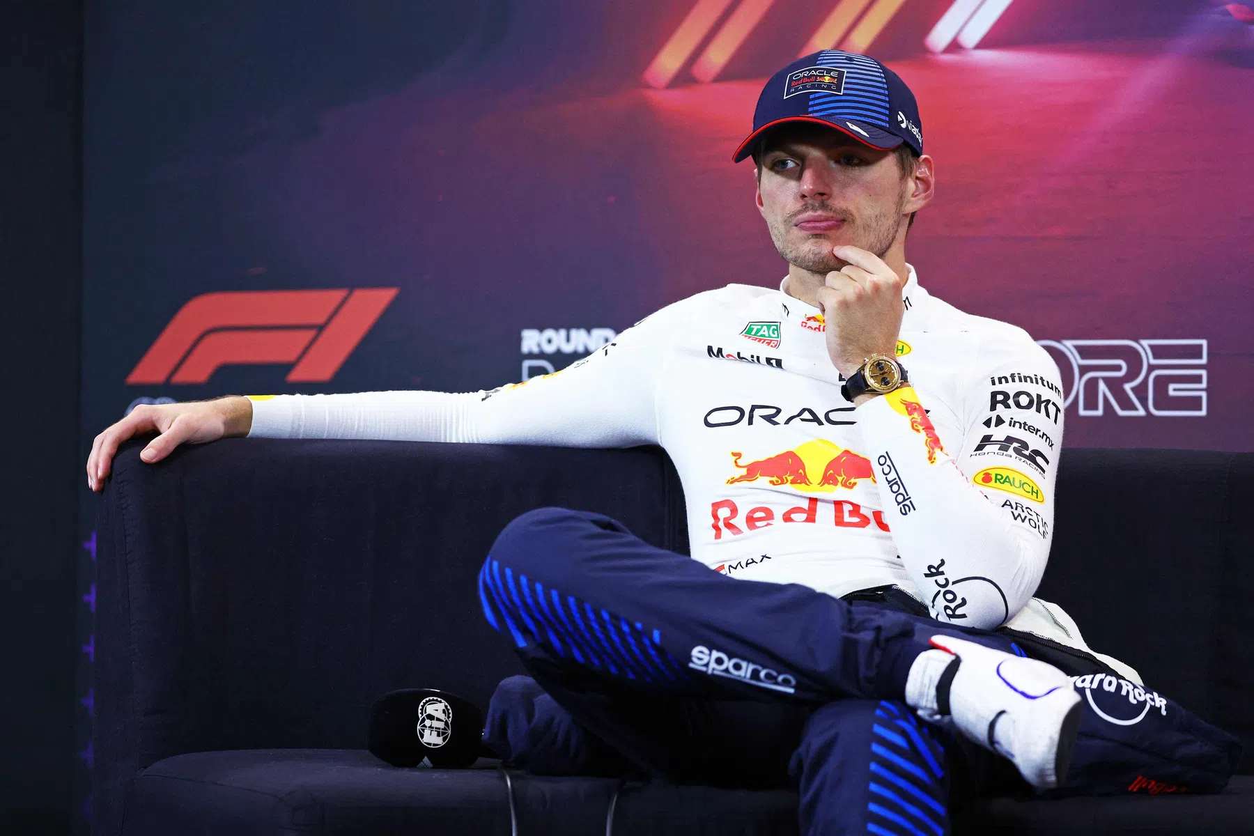 Max Verstappen und Lewis Hamilton bei der F1-Pressekonferenz zum Brasilien-GP