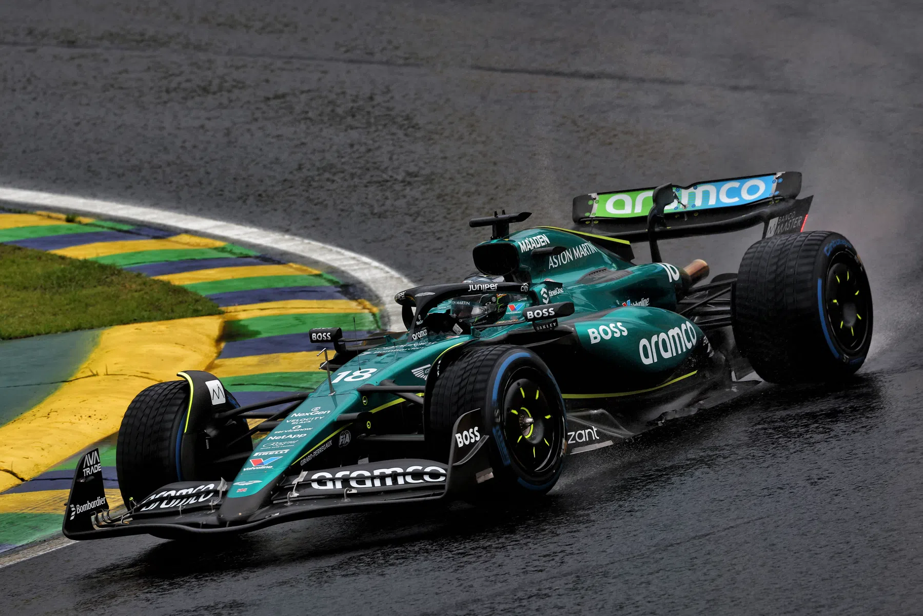 F1 Lance Stroll in gravel and causes abandoned start Brazilian GP