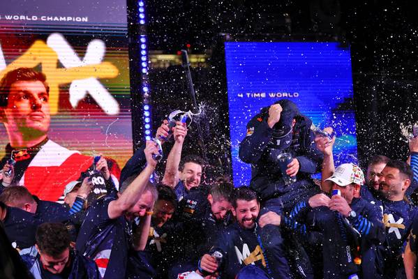 Red Bull chaos celebrating Max Verstappen fourth title Las Vegas