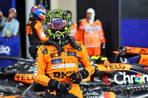 Lando Norris réagit à la pole position de la McLaren d'Abu Dhabi