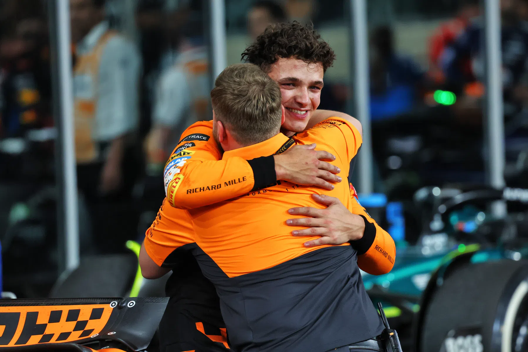 lando norris reaction after winning the abu dhabi grand prix