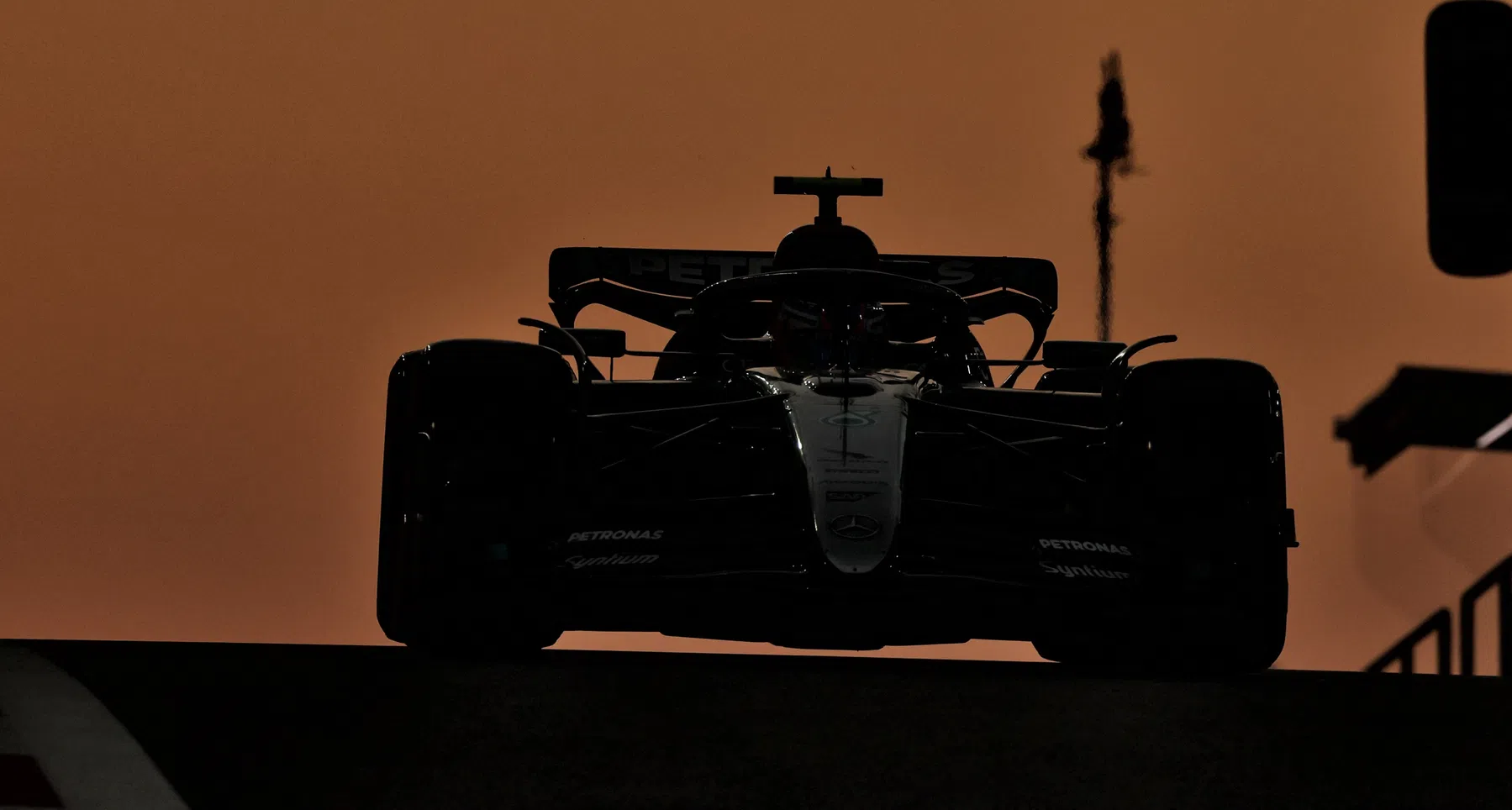 mercedes and aston martin hold filming day in bahrain ahead of test days