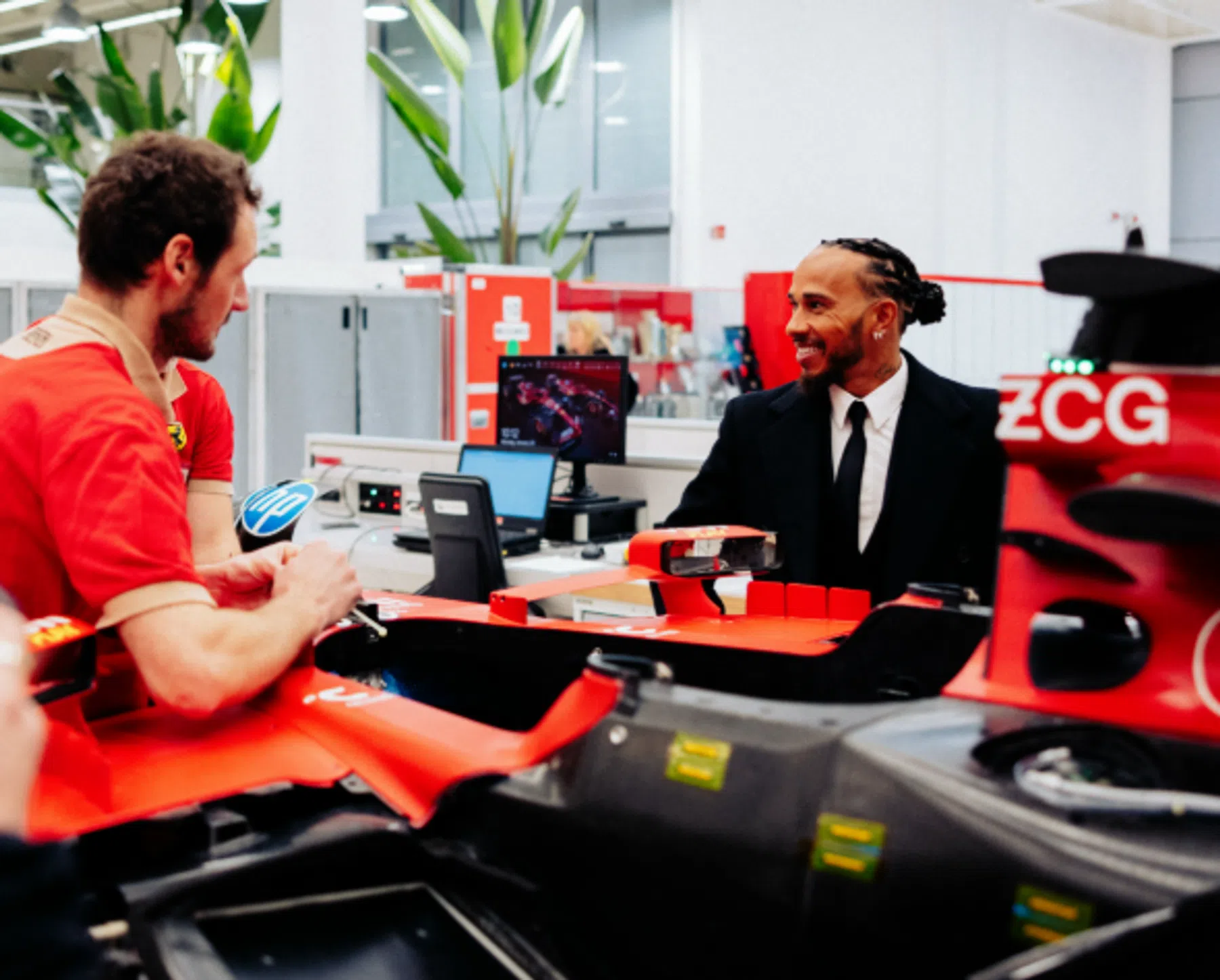 video lewis hamilton at ferrari for the first time