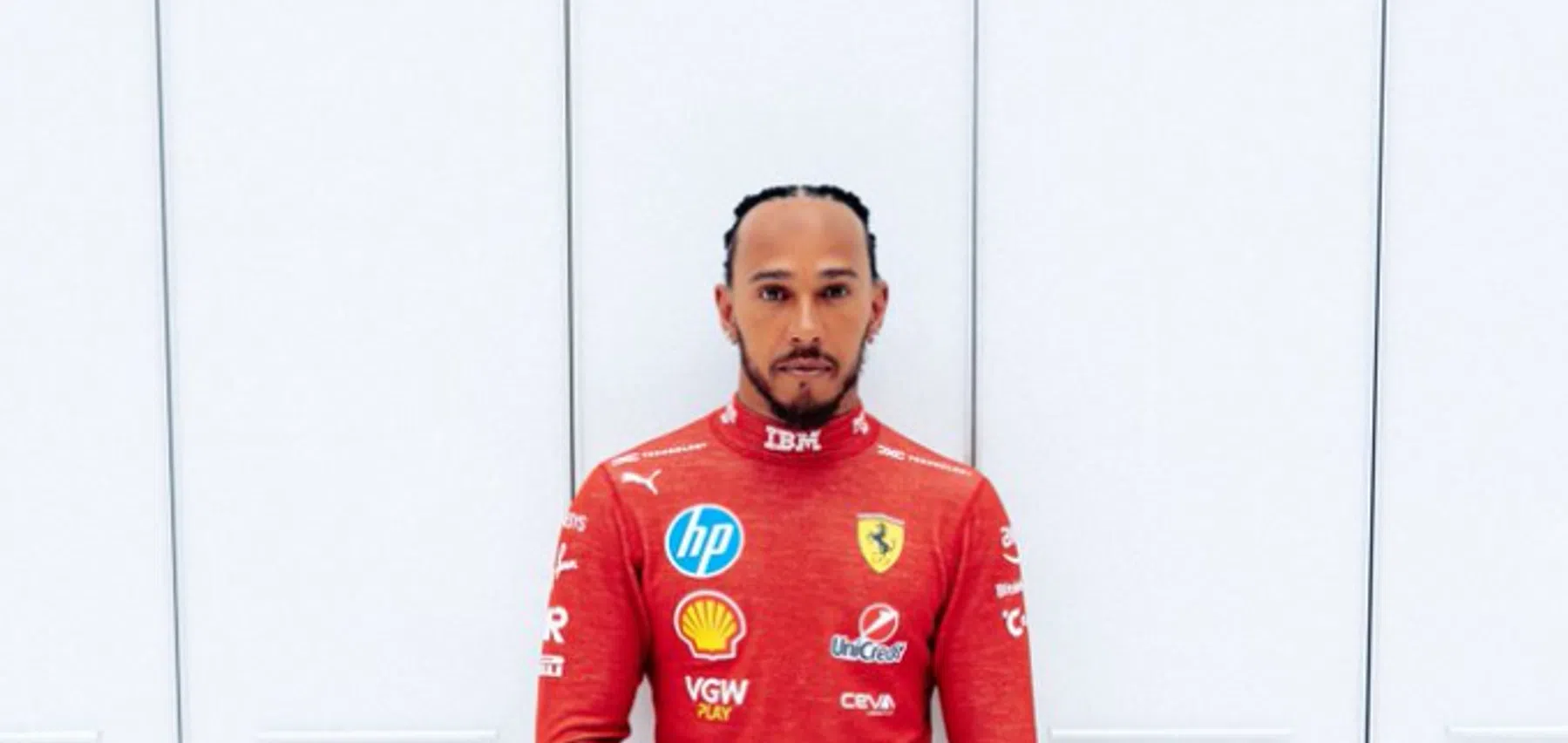 lewis hamilton in ferrari colours for the first time