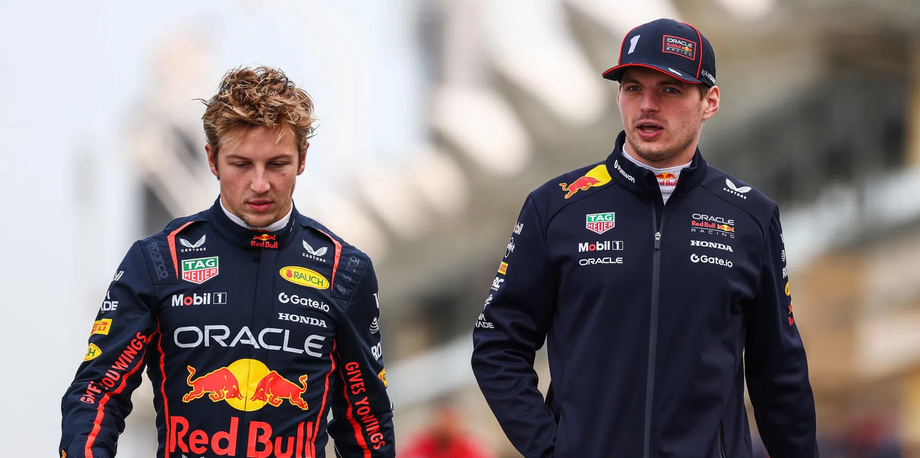 Max Verstappen en Liam Lawson in Bahrein wintertest