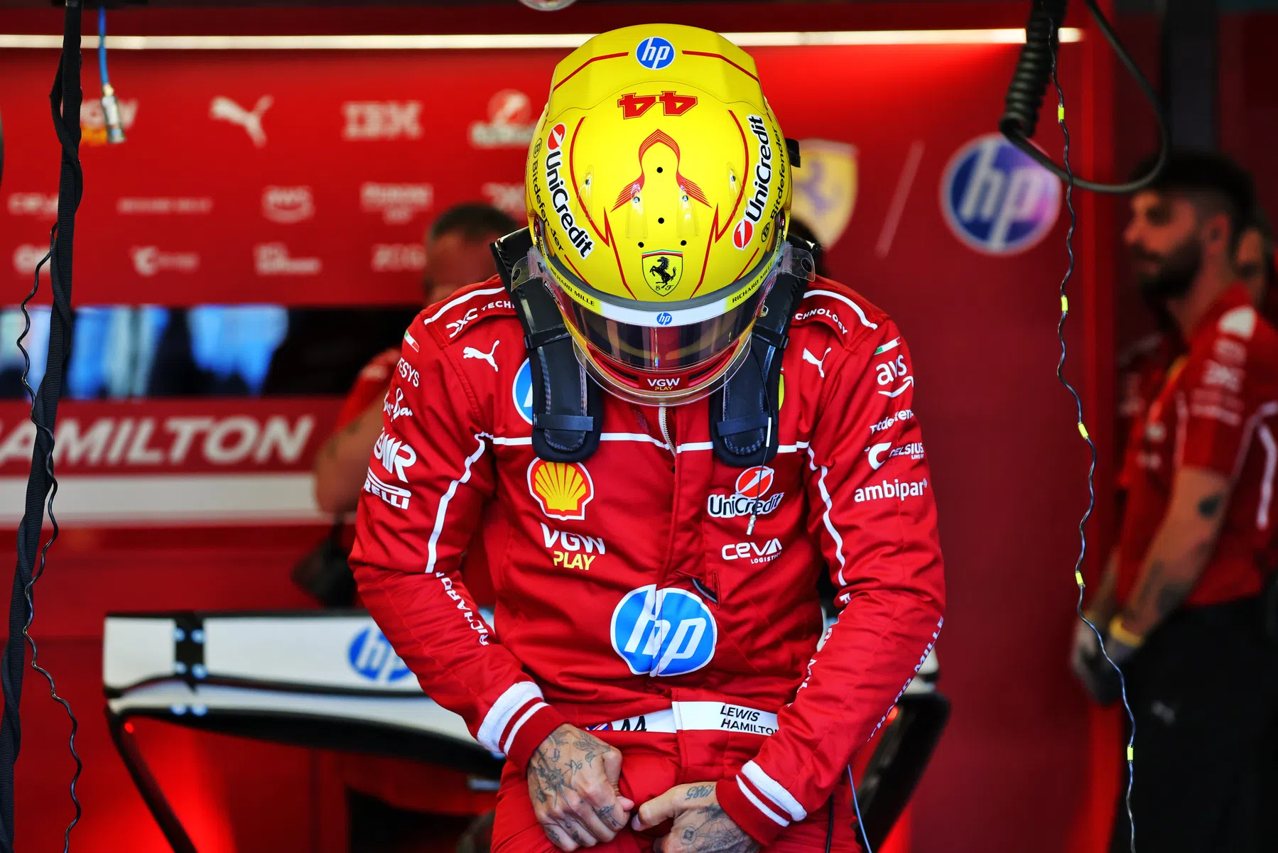 Lewis hamilton unhappy after difficult FP1 session with Ferrari Australia