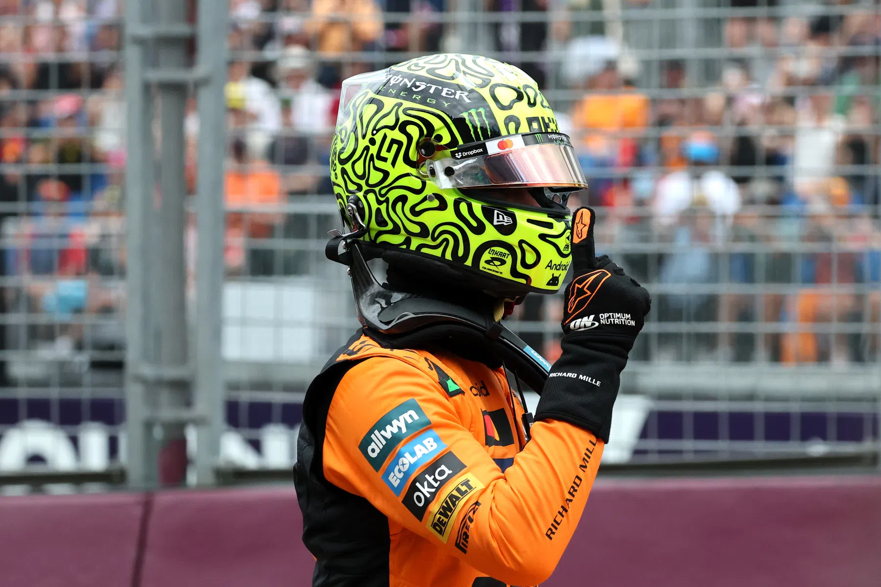 Lando Norris reageert op Grand Prix van Australië